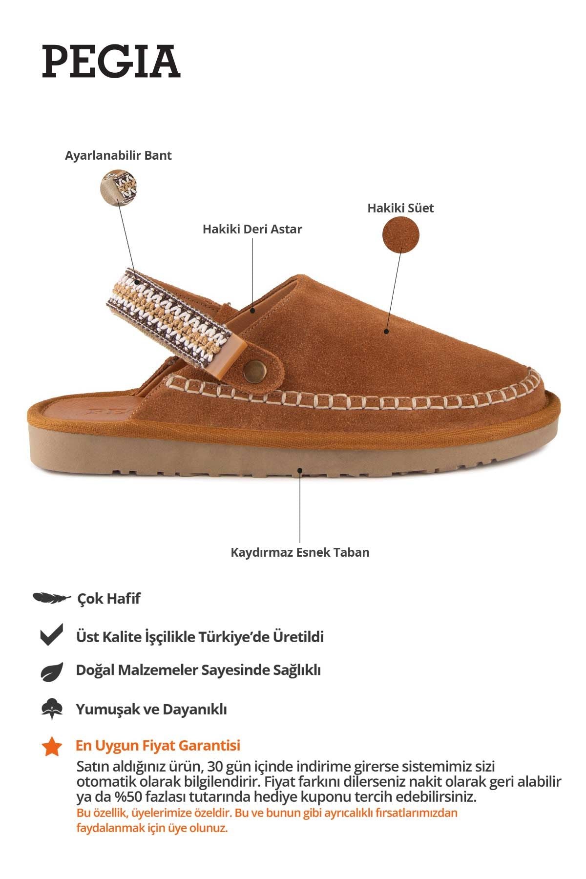 Süet Kadın Sabo Terlik 215571 Taba