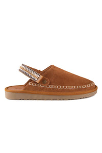 Women's Suede Clog Slipper 215571 Tobacco