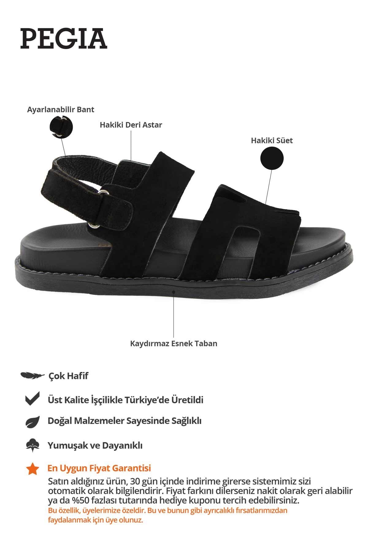 Süet Kadın Sandalet 215570 Siyah
