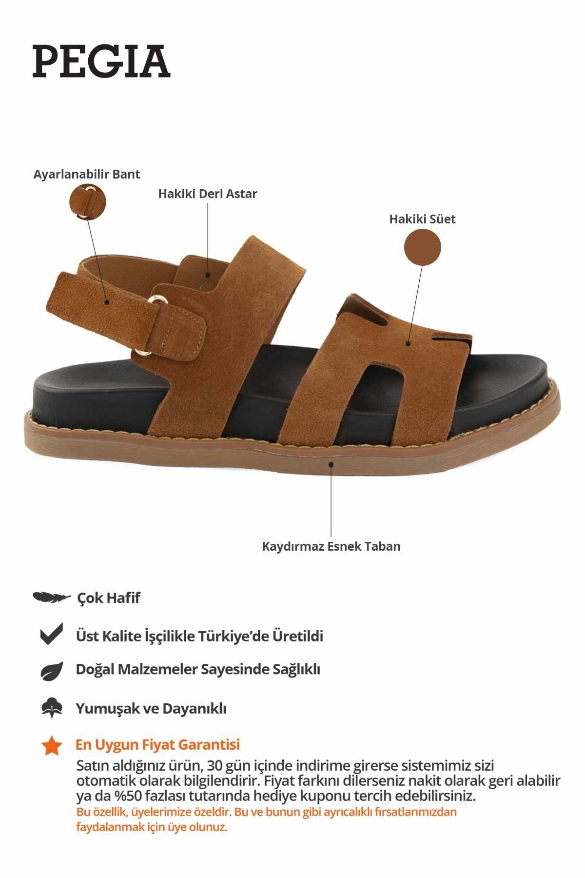 Süet Kadın Sandalet 215570 Taba