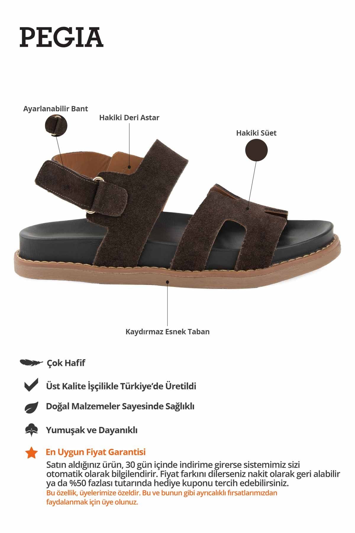 Süet Kadın Sandalet 215570 Kahve