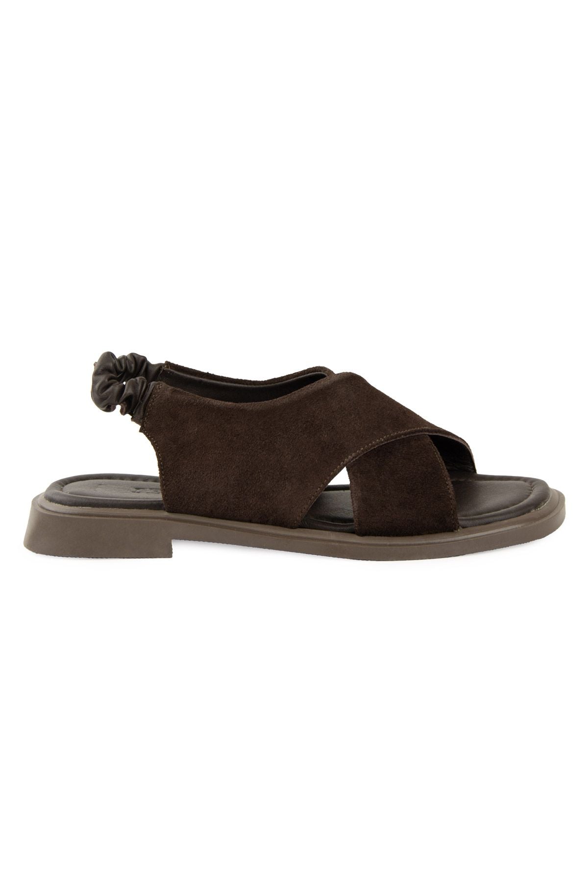 Süet Kadın Sandalet DG6080 Kahve