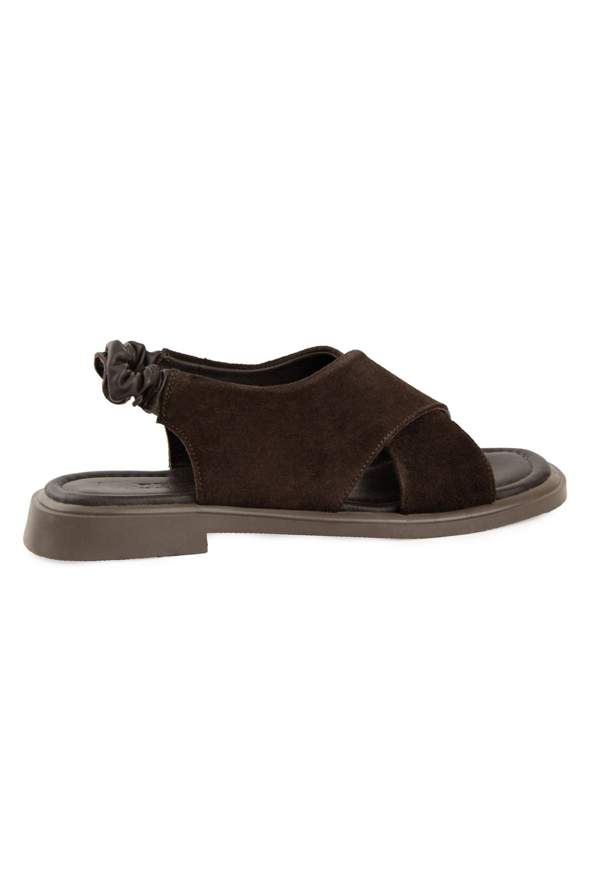 Süet Kadın Sandalet DG6080 Kahve