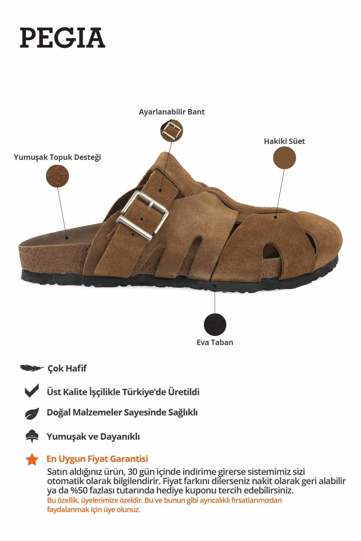 Süet Kapalı Burun Kadın Terlik 215560 Taba