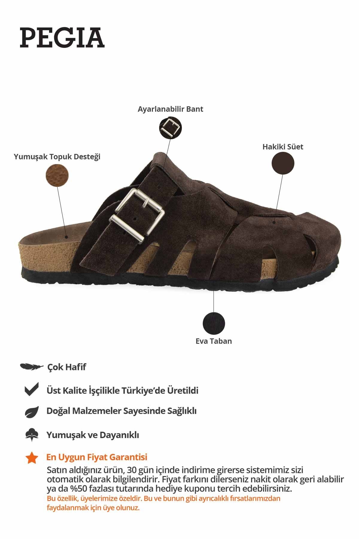 Süet Kapalı Burun Kadın Terlik 215560 Kahve