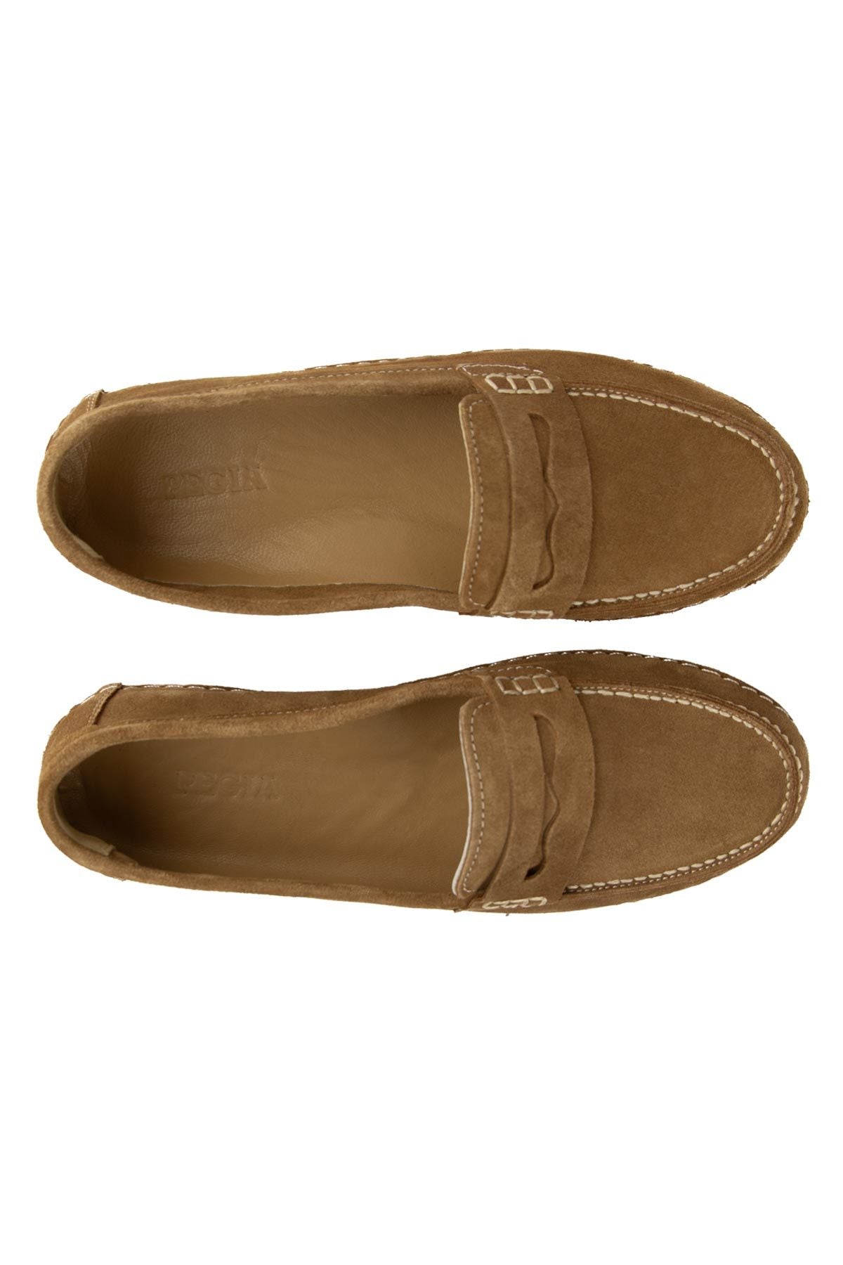 Süet Klasik Kadın Loafer DG6107 Taba