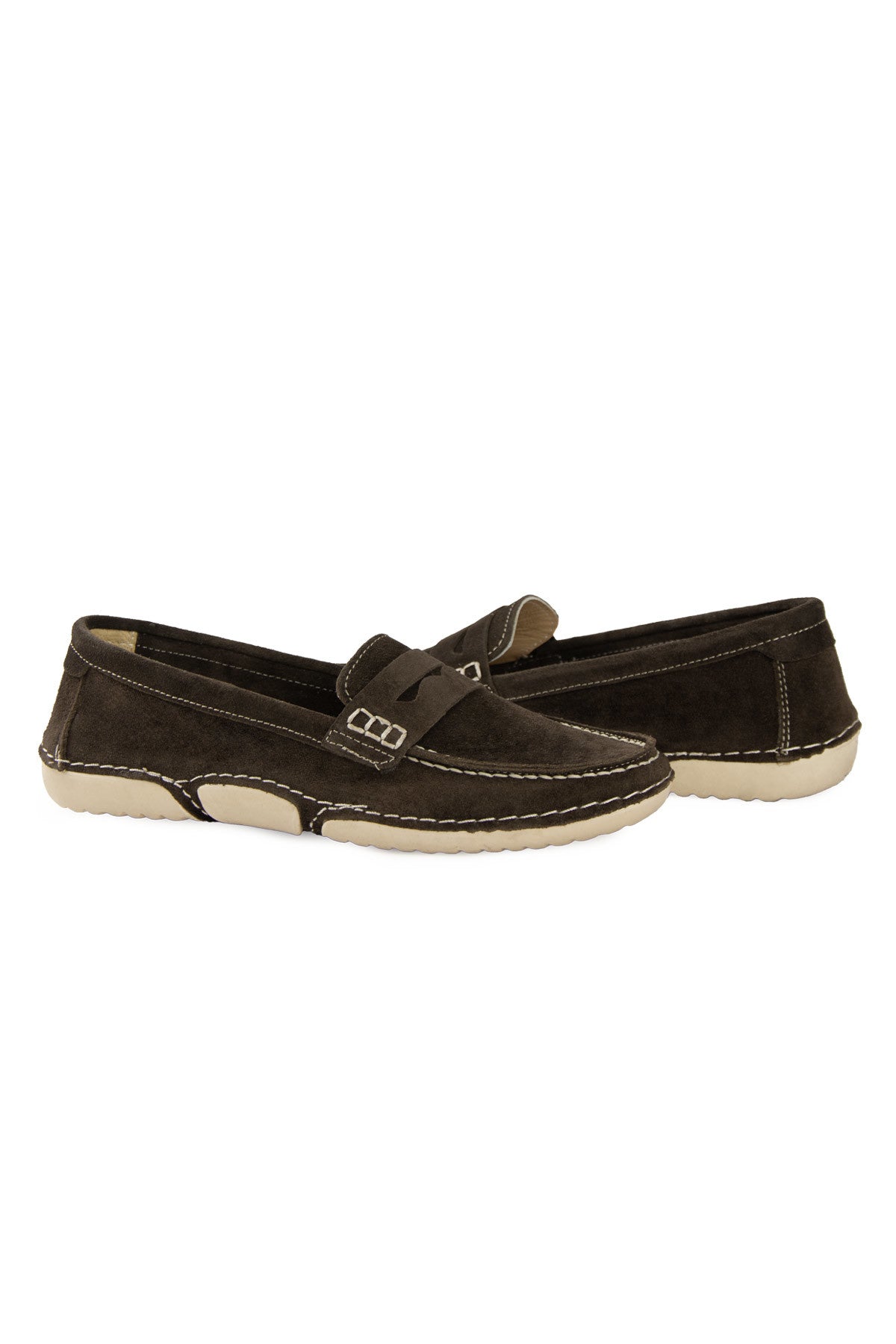 Süet Klasik Kadın Loafer DG6107 Kahve