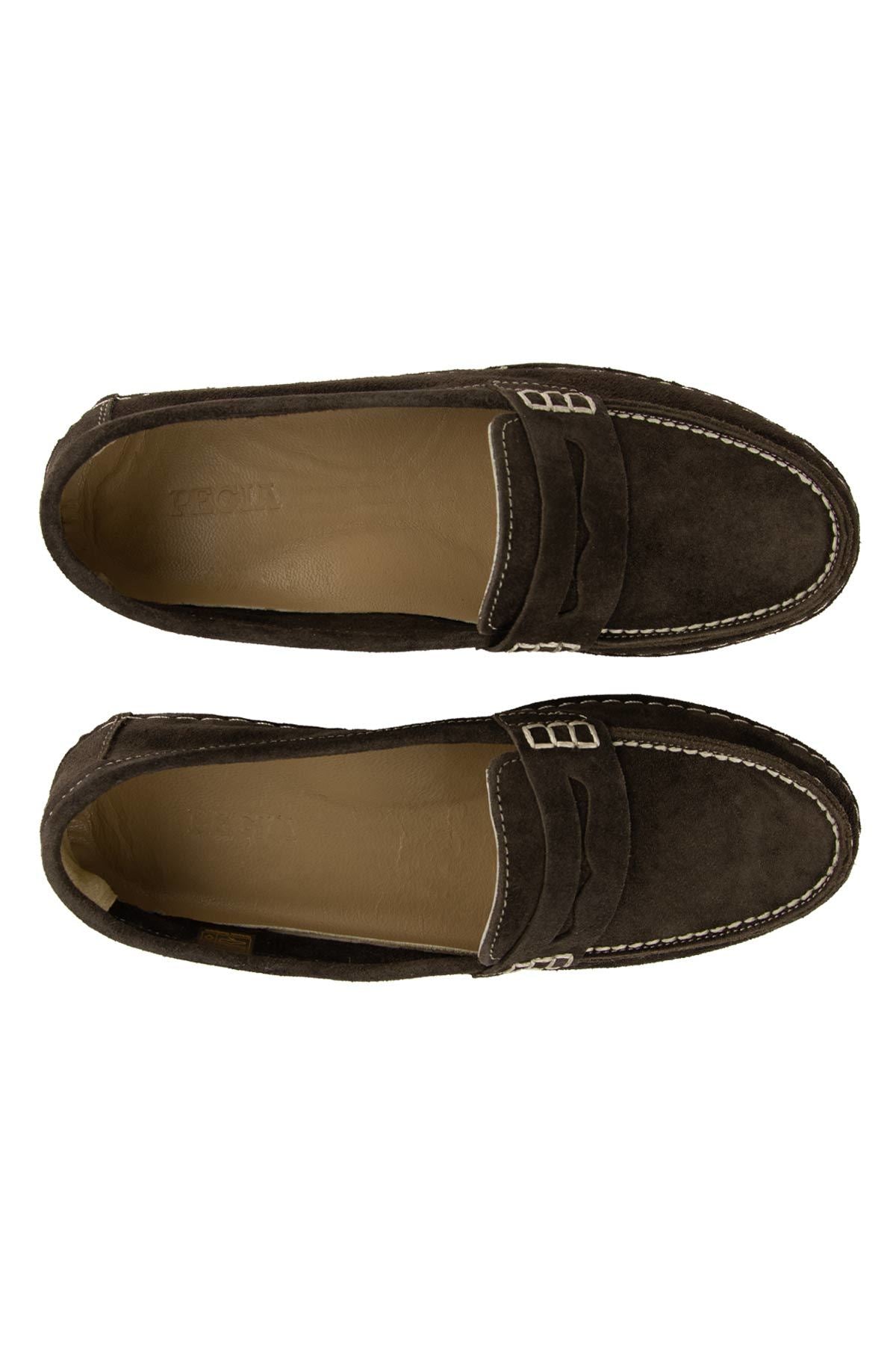 Süet Klasik Kadın Loafer DG6107 Kahve