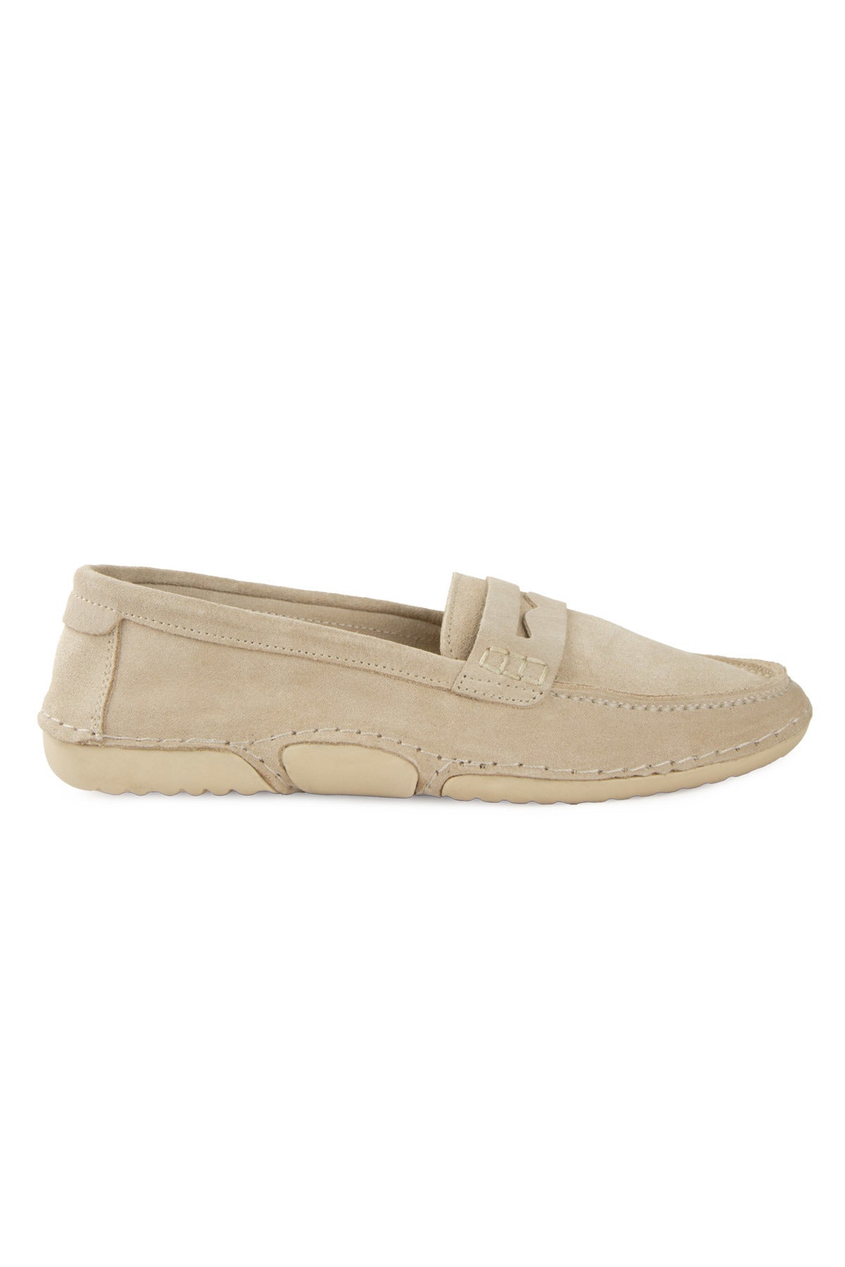 Süet Klasik Kadın Loafer DG6107 Bej
