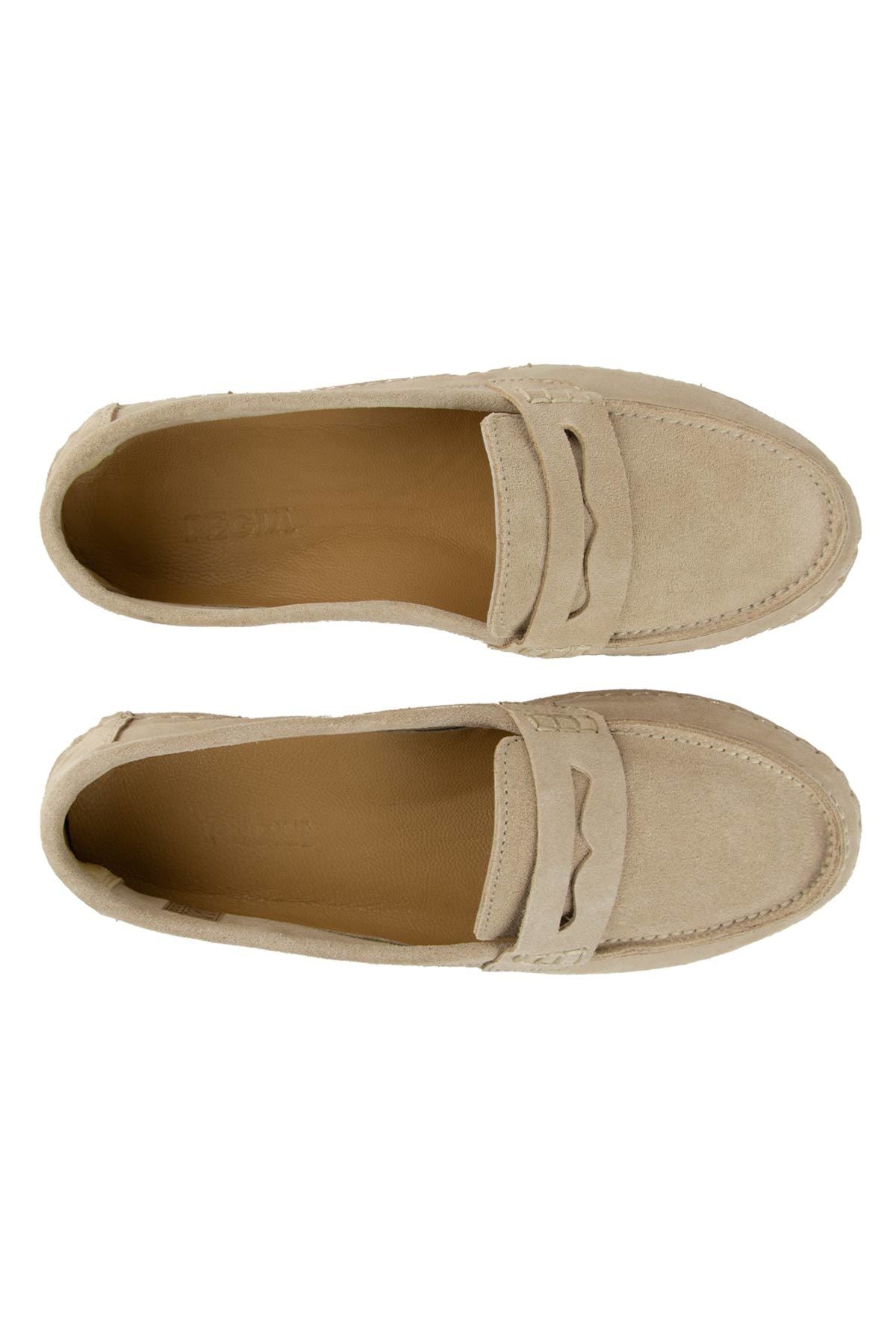Süet Klasik Kadın Loafer DG6107 Bej