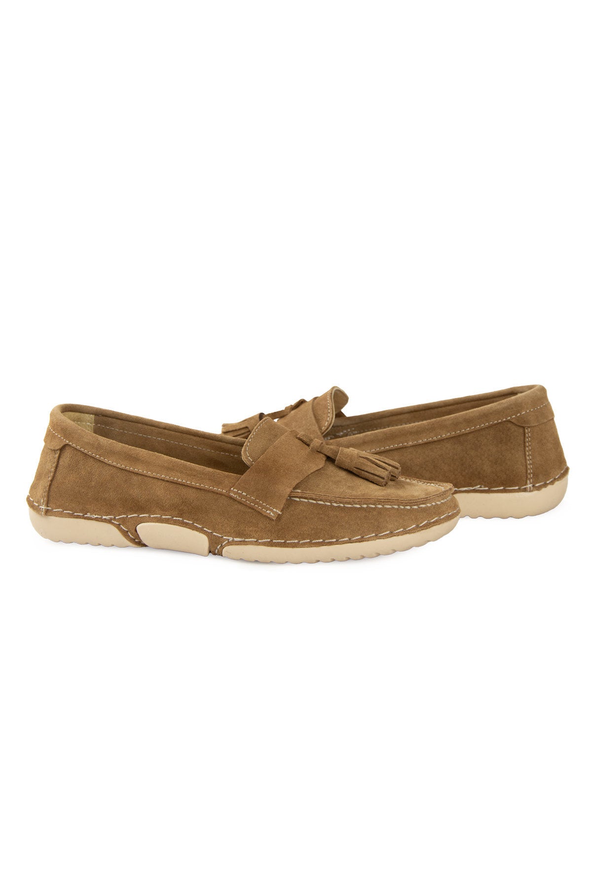 Süet Püskül Detaylı Loafer DG6106 Taba