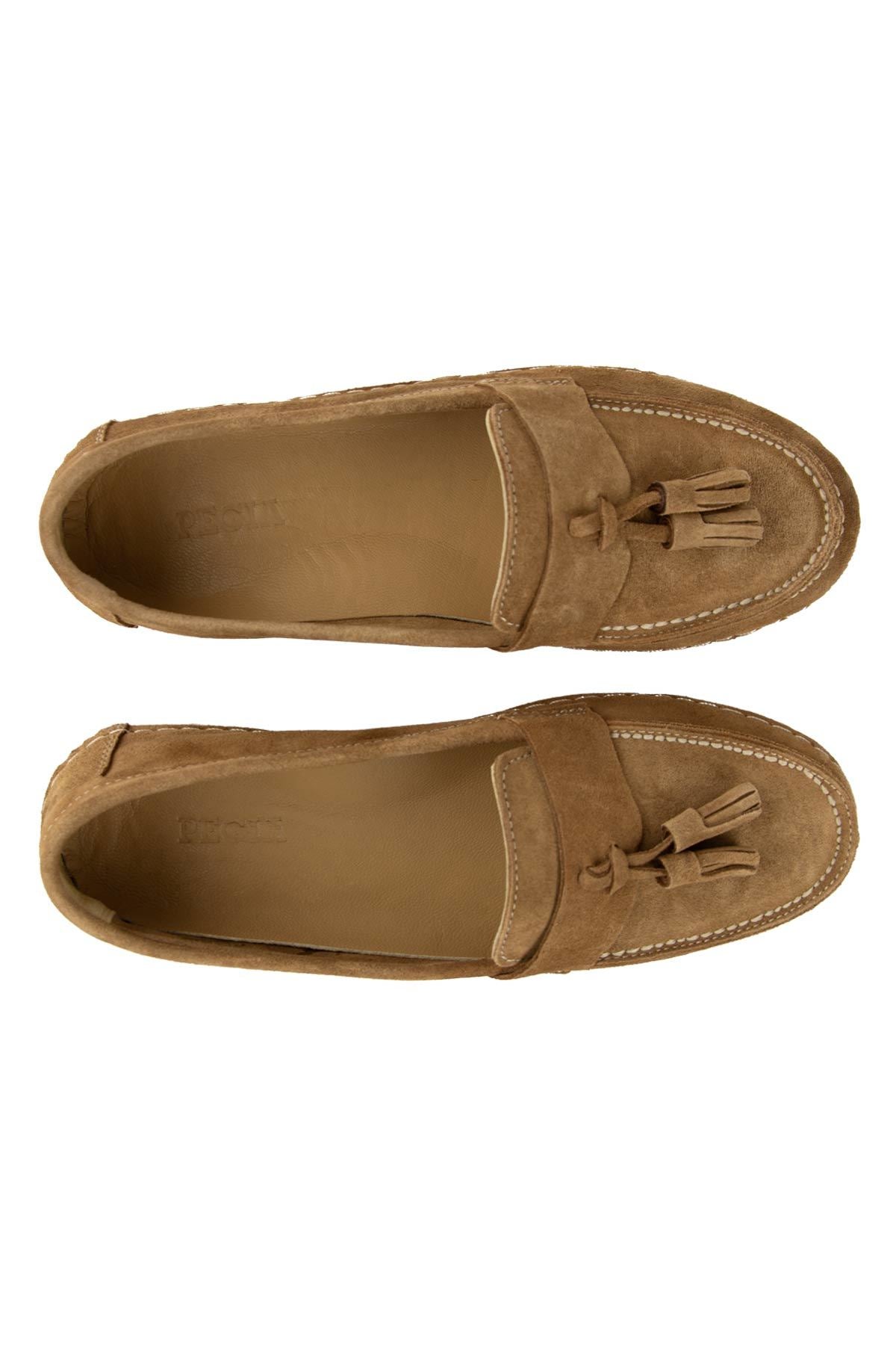 Süet Püskül Detaylı Loafer DG6106 Taba