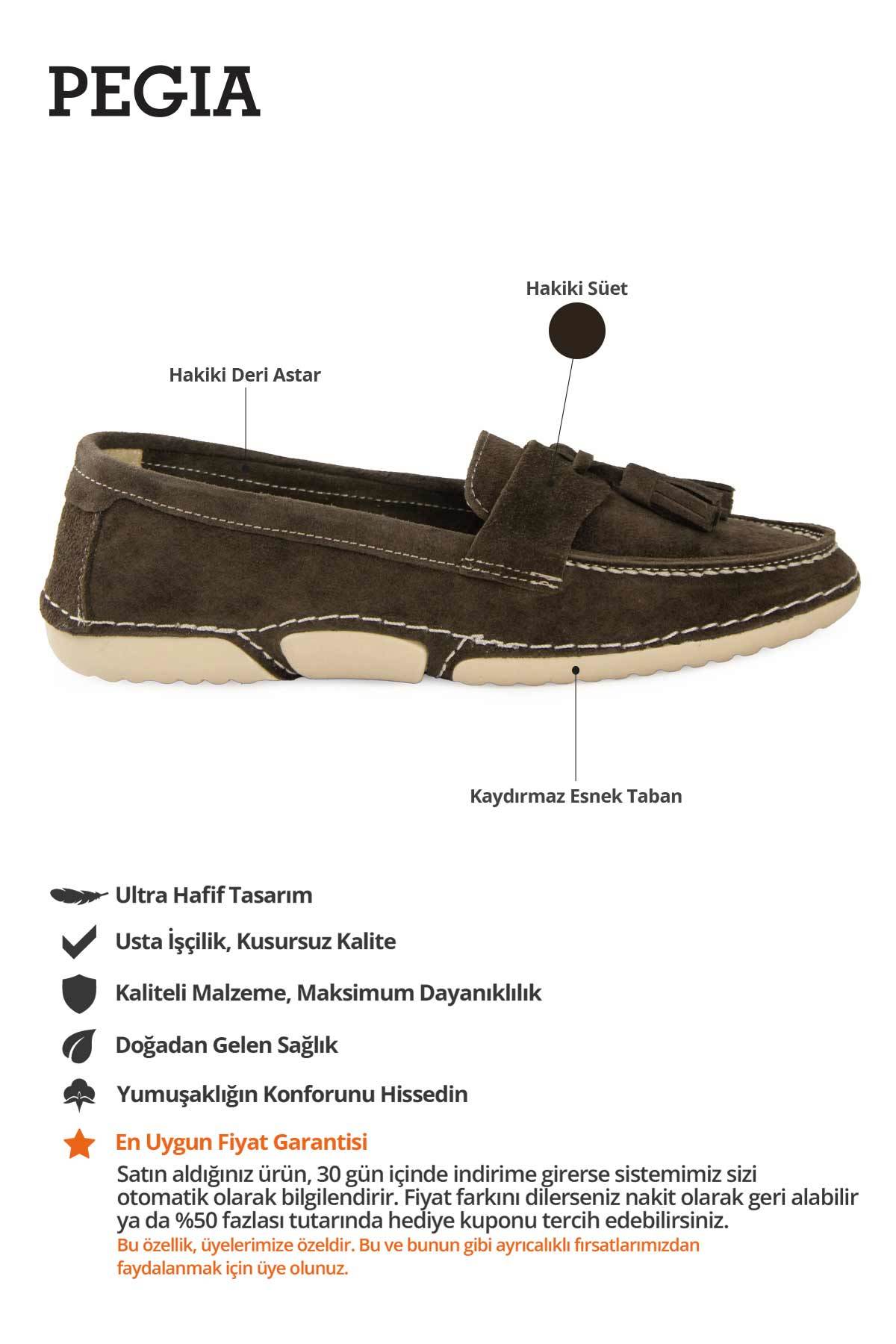 Süet Püskül Detaylı Loafer DG6106 Kahve