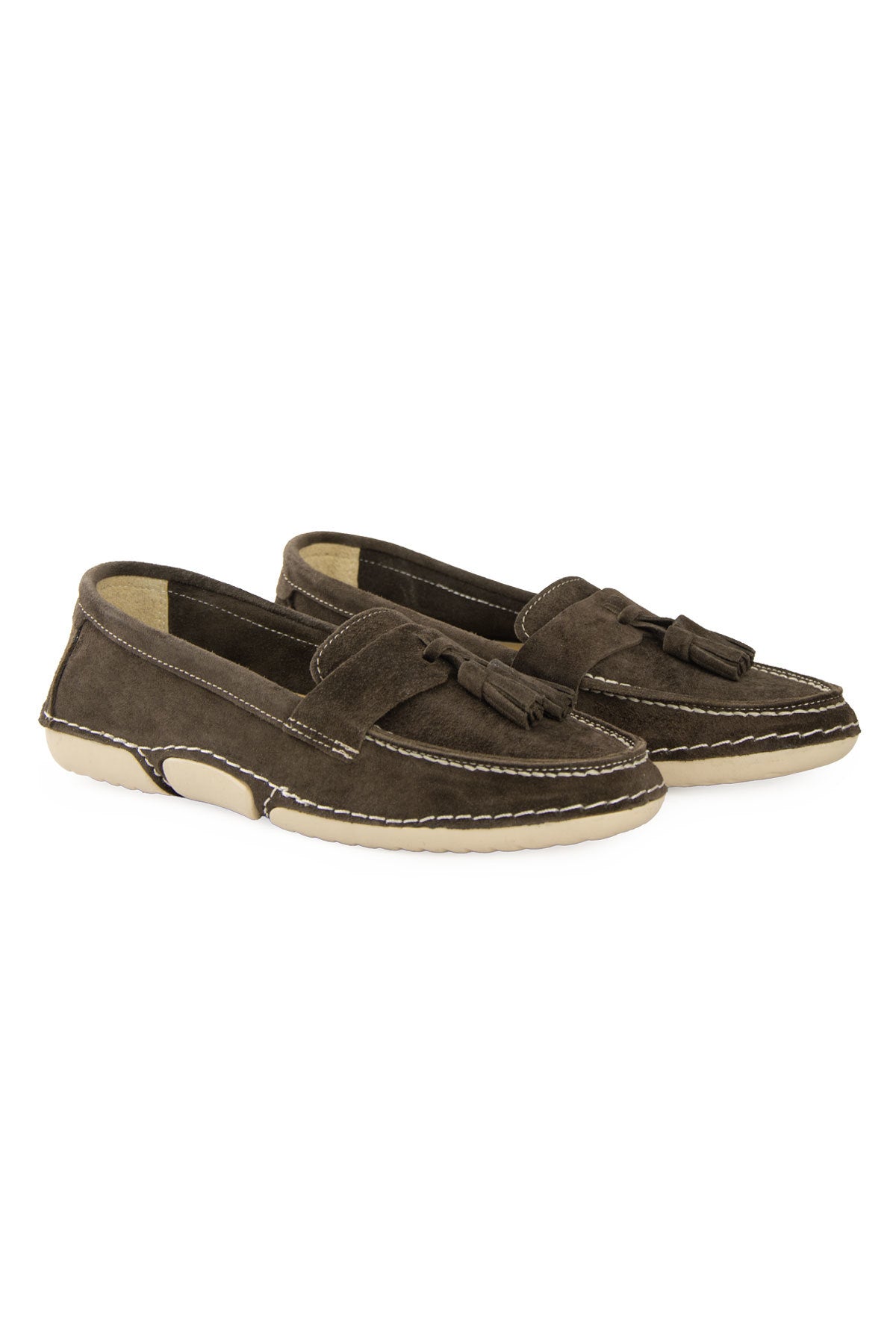 Süet Püskül Detaylı Loafer DG6106 Kahve