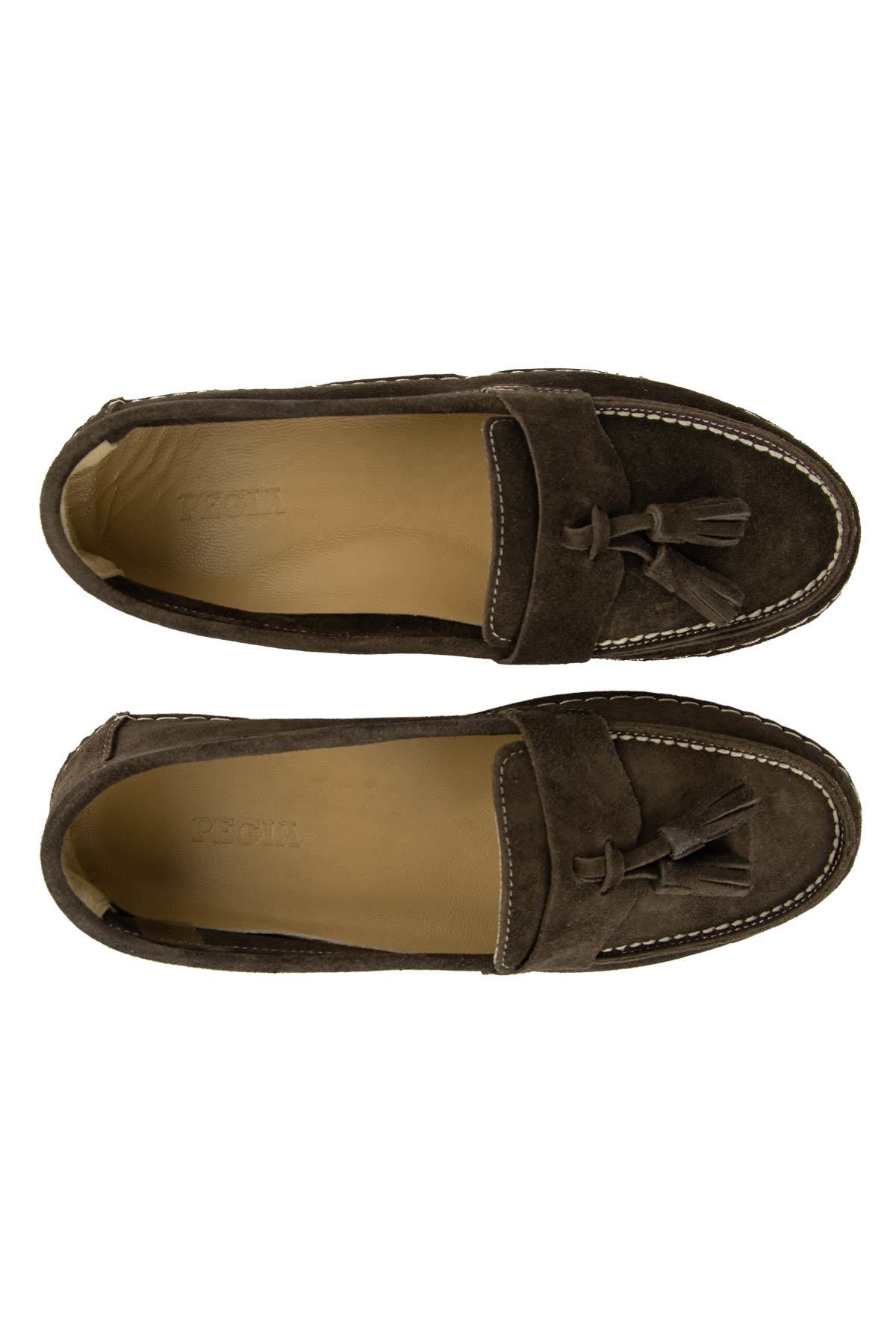 Süet Püskül Detaylı Loafer DG6106 Kahve