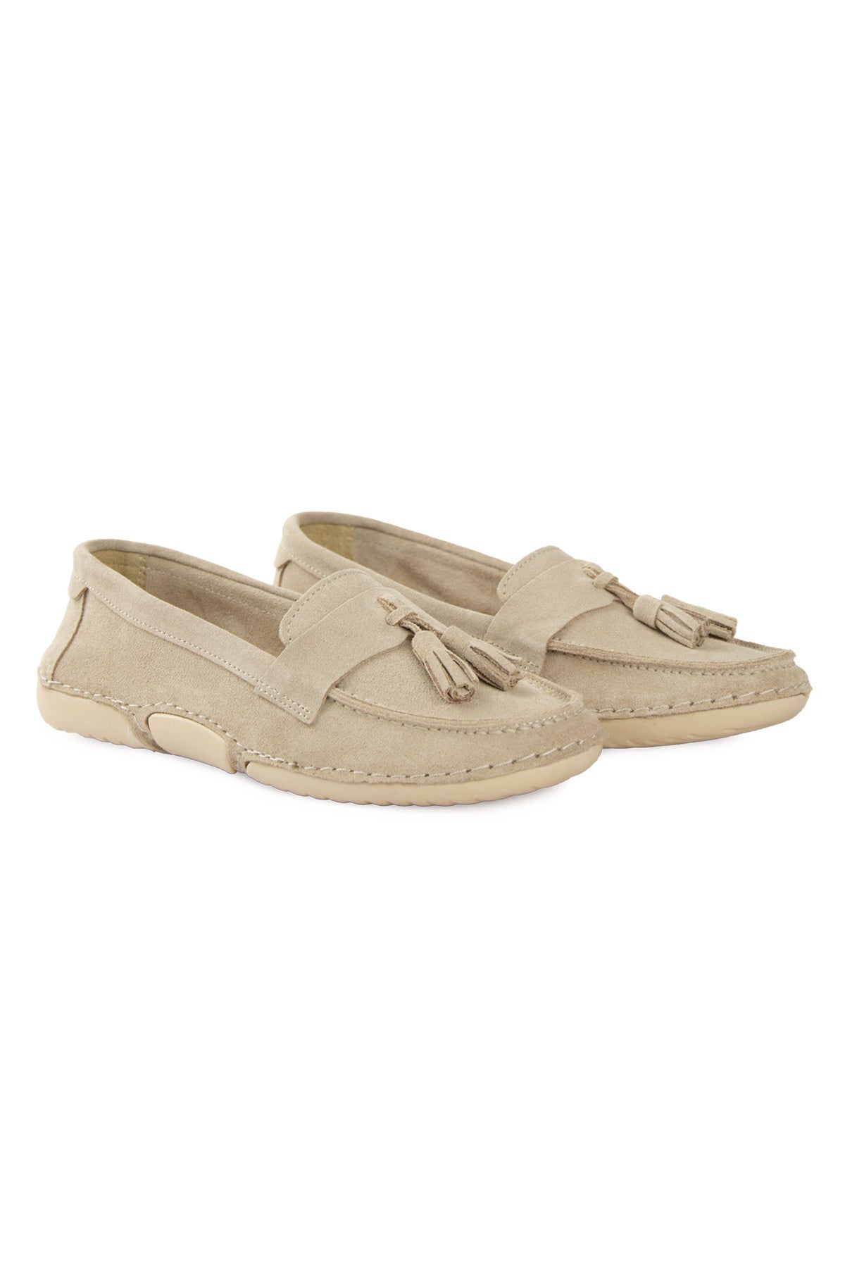 Süet Püskül Detaylı Loafer DG6106 Bej