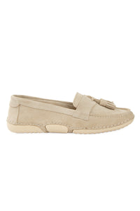 Suede Loafer with Tassel Detail DG6106 Beige
