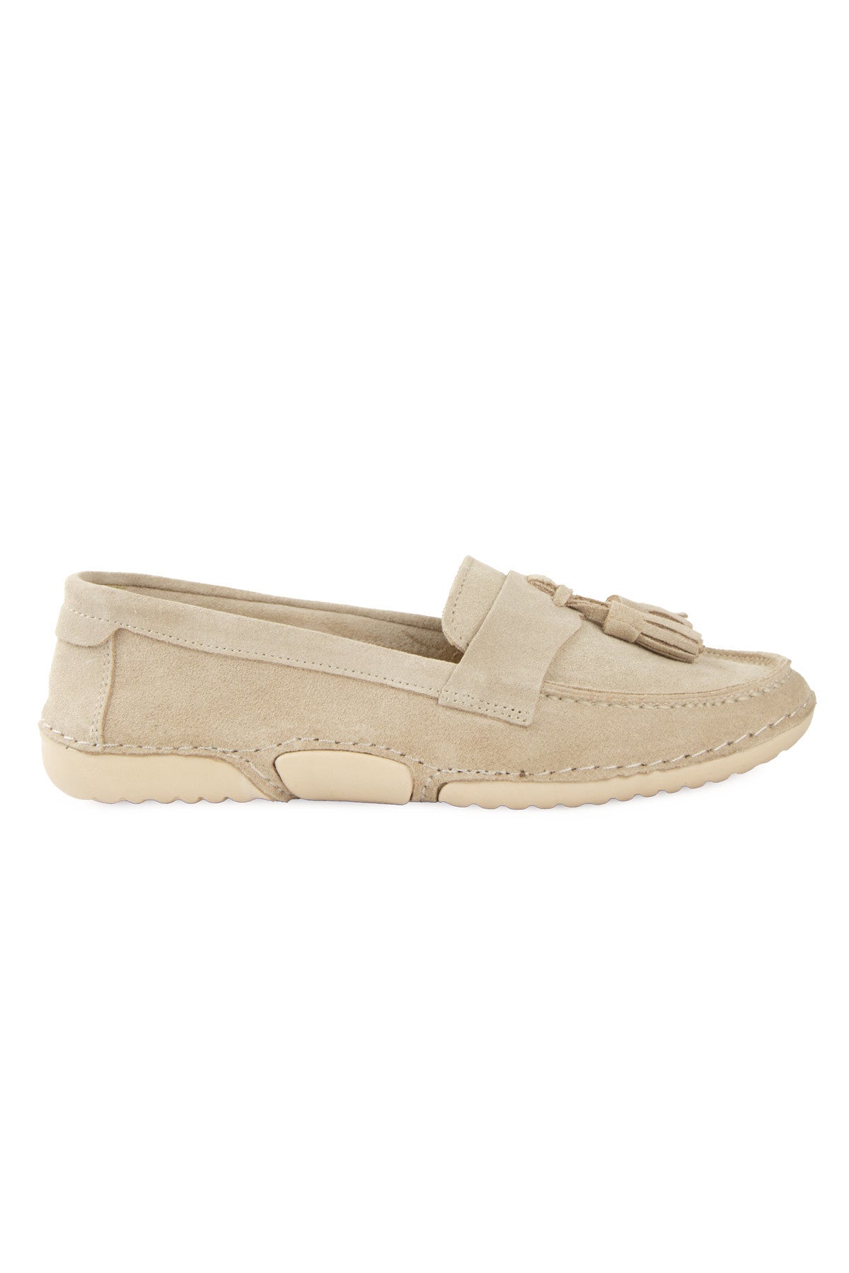 Süet Püskül Detaylı Loafer DG6106 Bej
