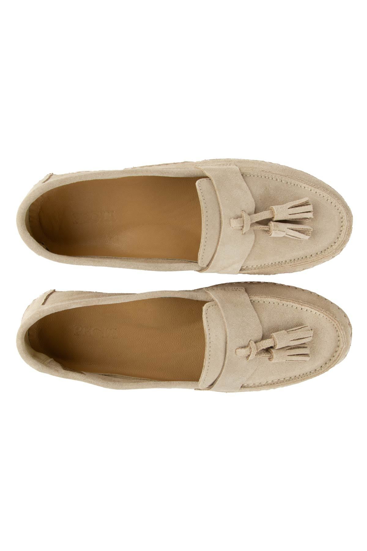Süet Püskül Detaylı Loafer DG6106 Bej