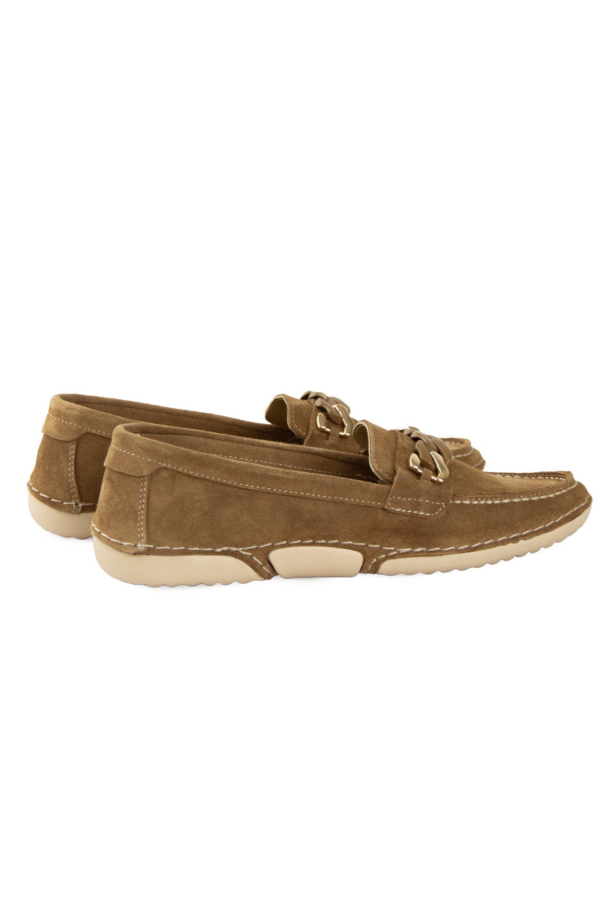 Süet Zincir Detaylı Loafer DG6105 Taba