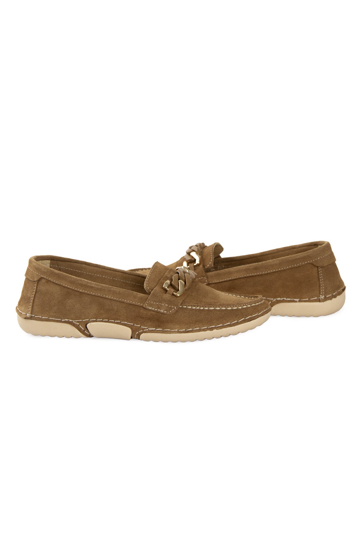 Süet Zincir Detaylı Loafer DG6105 Taba
