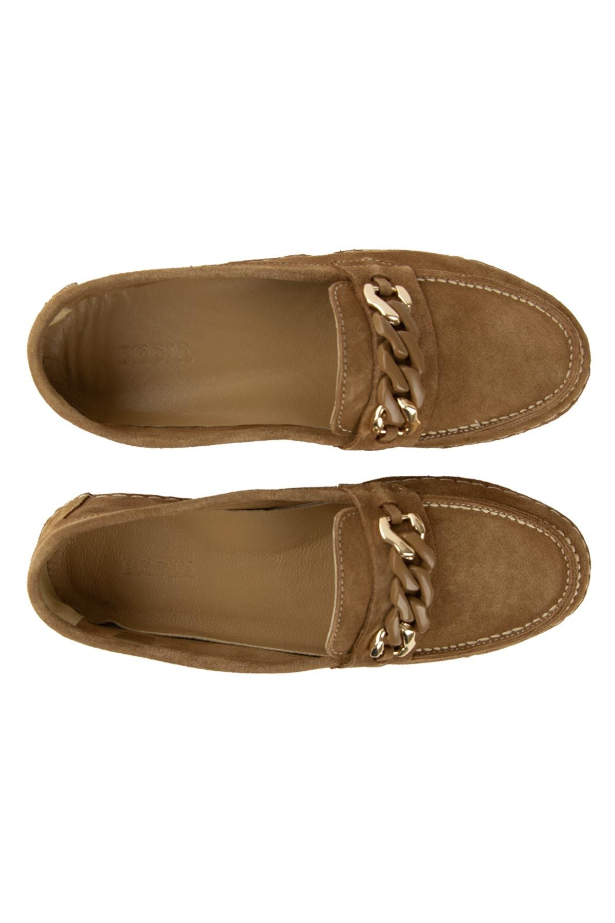 Süet Zincir Detaylı Loafer DG6105 Taba