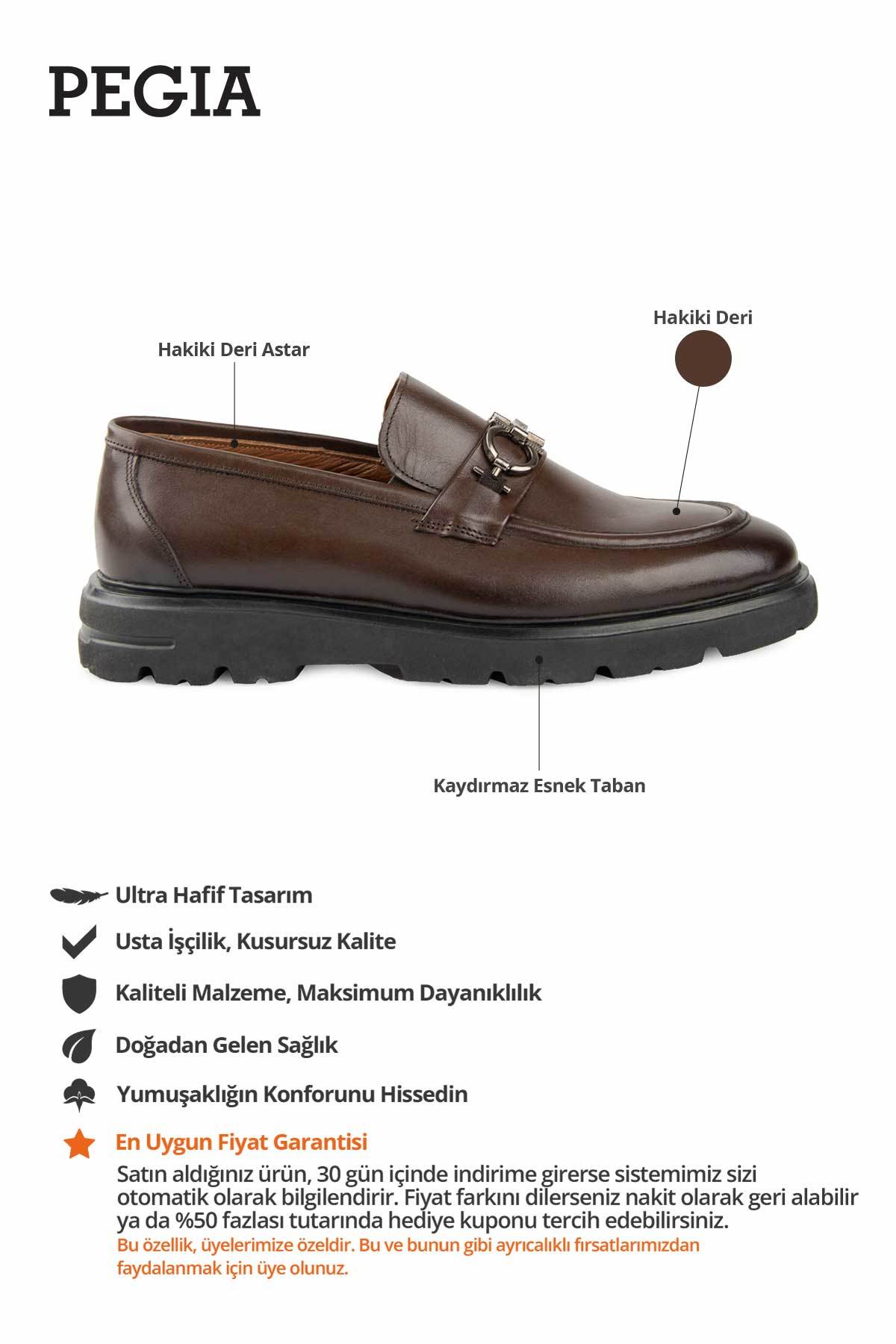 Tokalı Deri Erkek Ayakkabı DG5038 Kahve