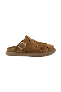 Buckle Suede Women's Slipper 215548 Tobacco