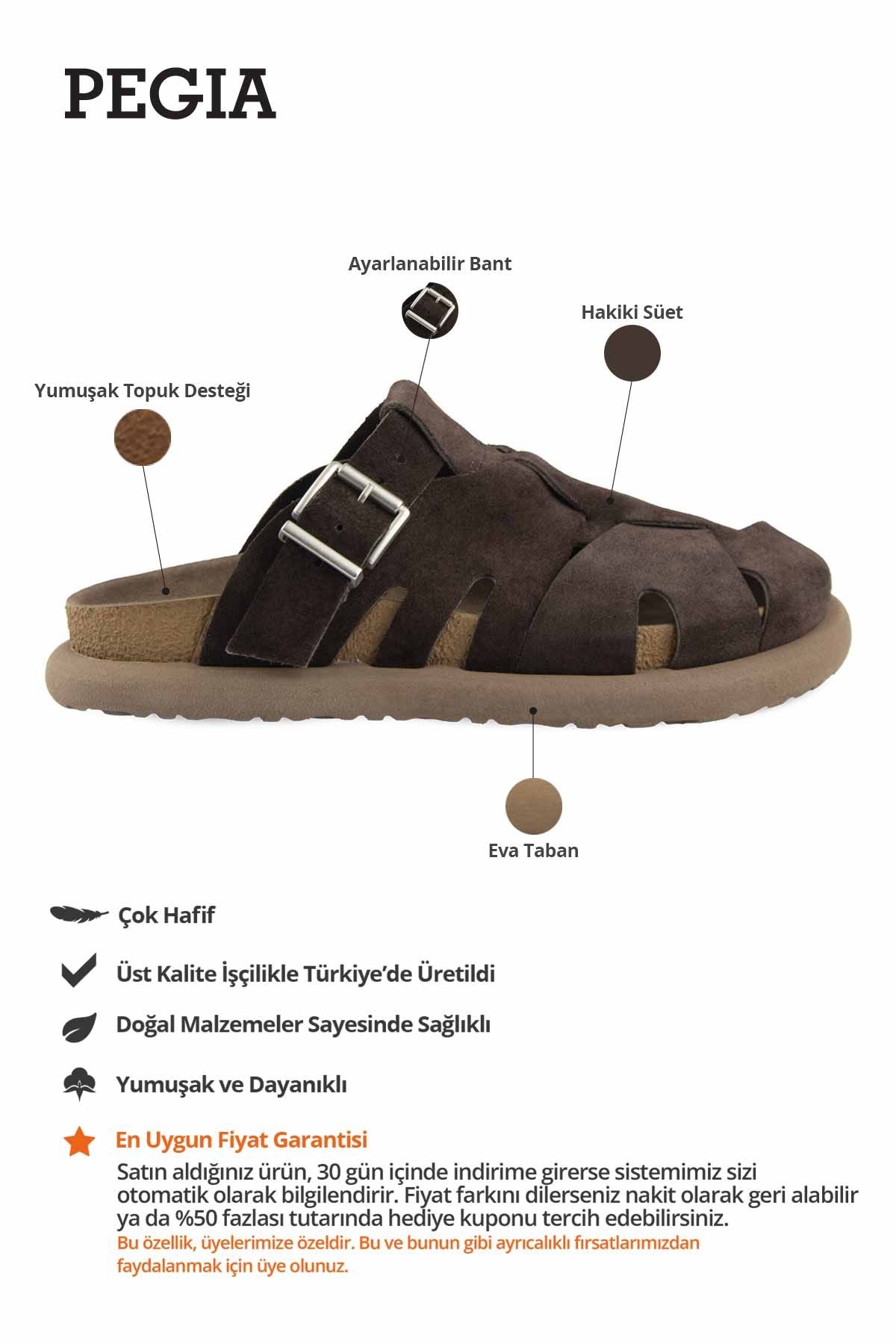 Tokalı Süet Kadın Terlik 215548 Kahve