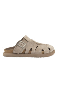 Buckle Suede Women's Slipper 215548 Beige