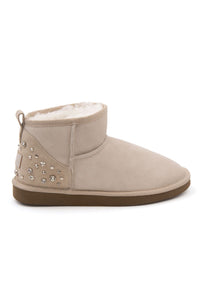 Women's Mini Boot with Heel Detail 191132 Beige