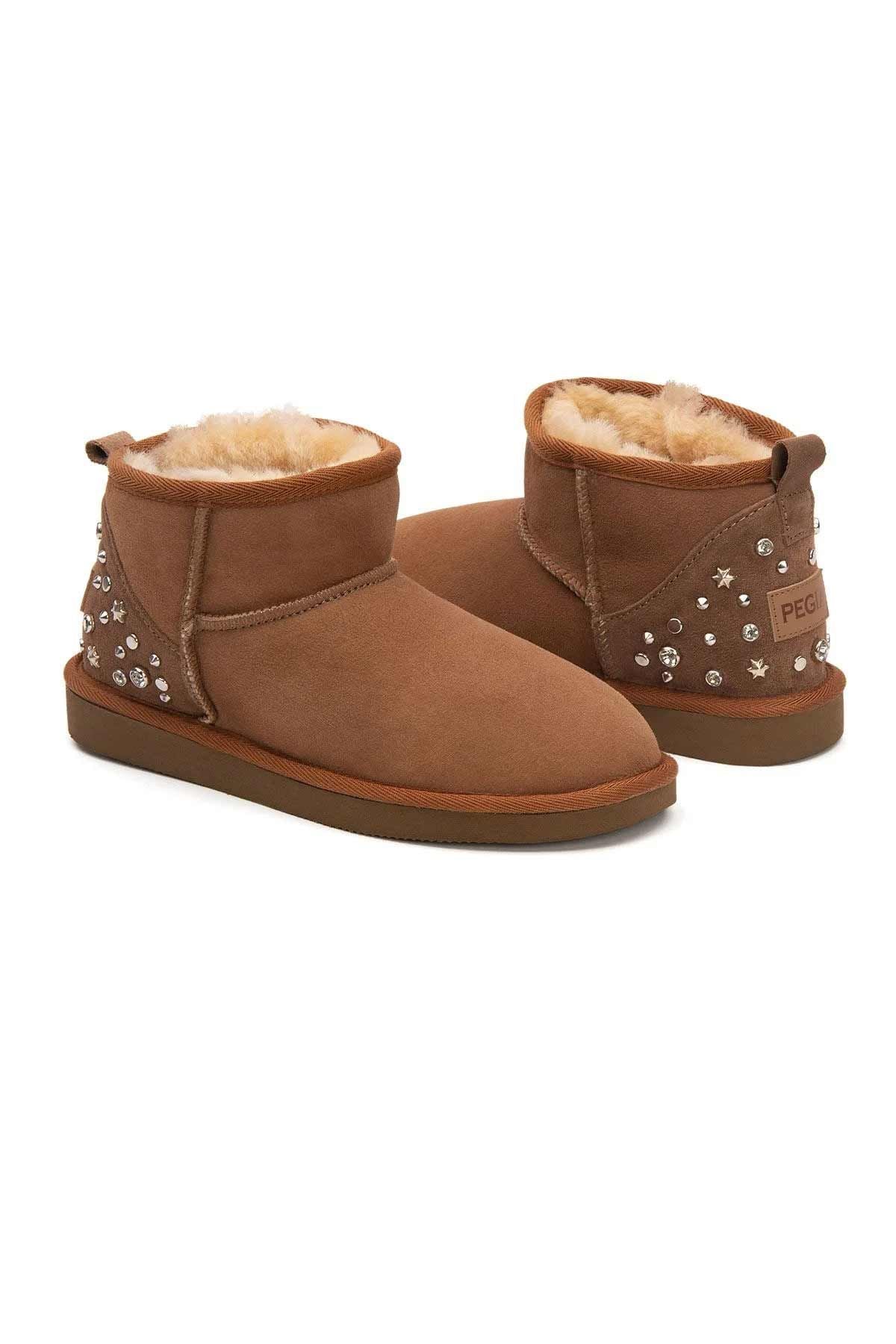 Topuk Detaylı Kadın Mini Bot 191132 Taba