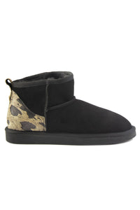 Fur Mini Boot with Heel Detail 191142 Beige