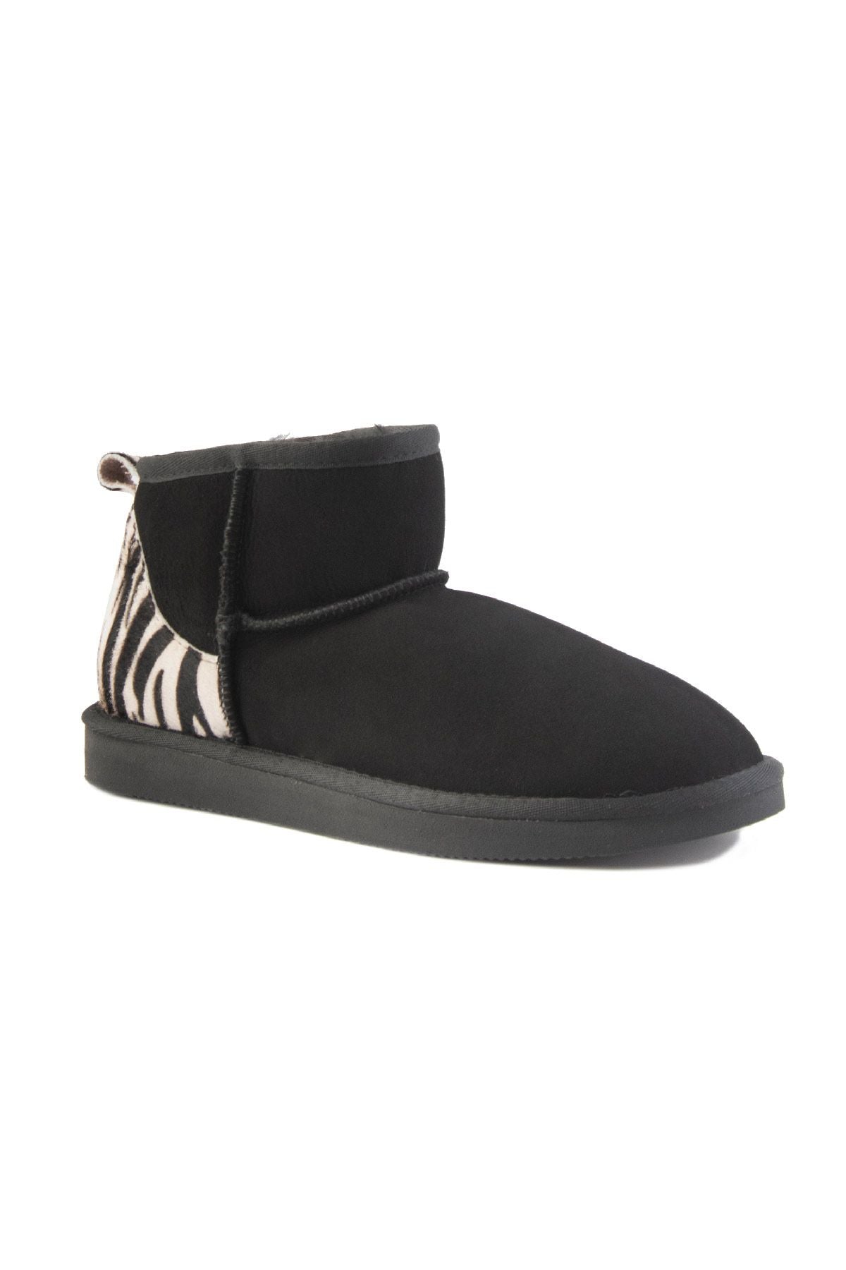 Topuk Detaylı Kürk Mini Bot 191142 Kırık Beyaz