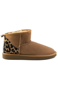 Heel-Detail Shearling Mini Boot 191146 Tobacco