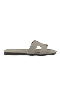 Vibe Women's Leather Slippers 215540 Grey