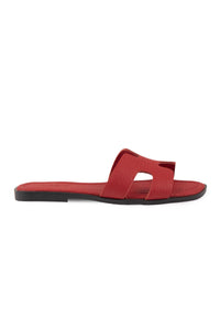 Vibe Women's Leather Slippers 215540 Red