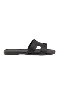 Vibe Women's Leather Slippers 215540 Black