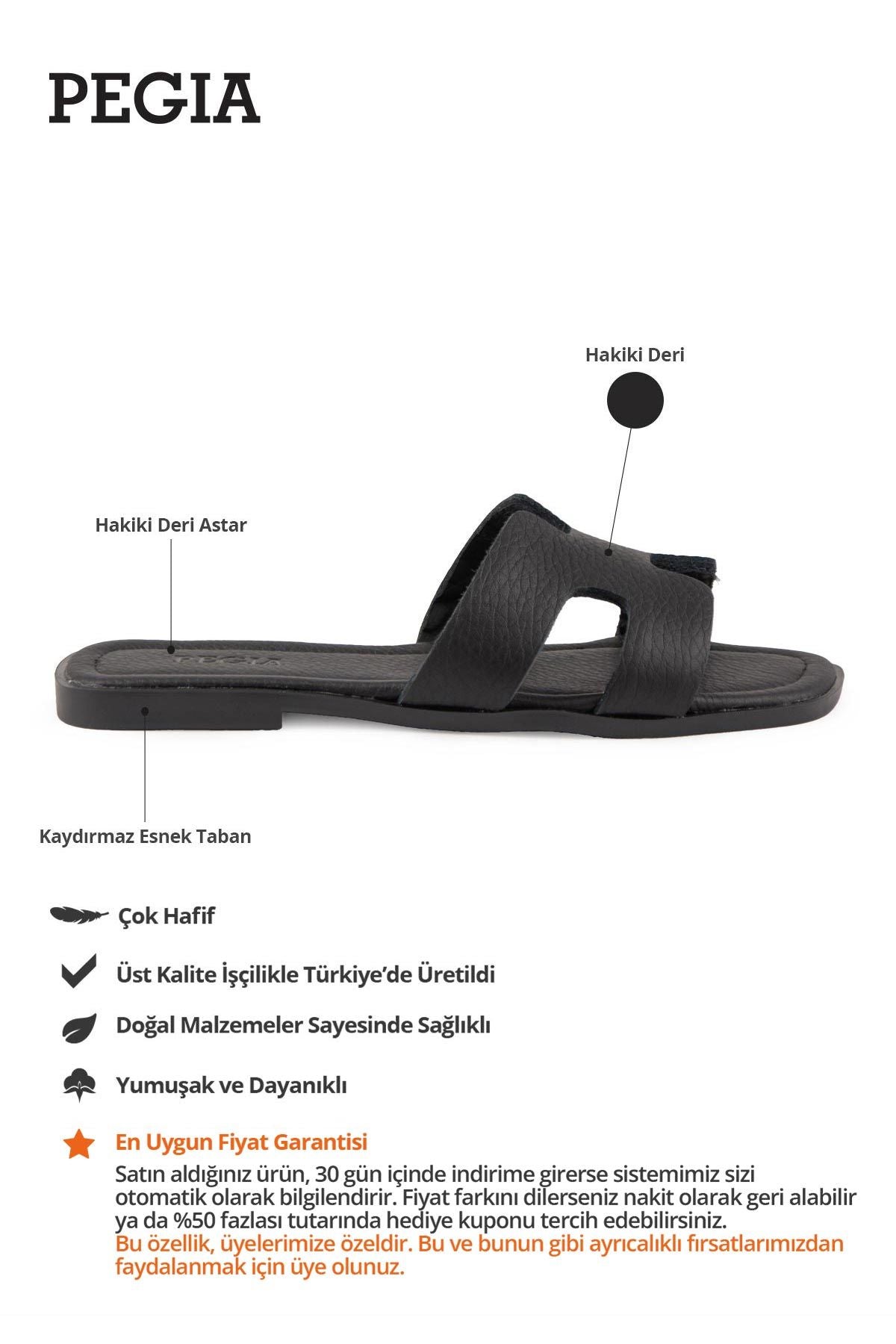 Vibe Kadın Deri Terlik 215540 Siyah