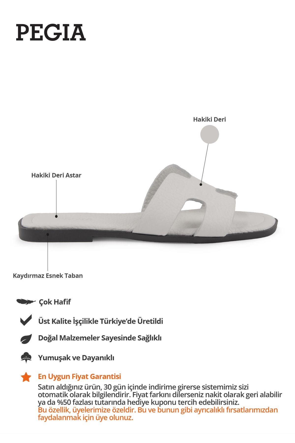Vibe Kadın Deri Terlik 215540 Beyaz