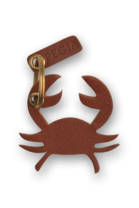 Cancer Zodiac Leather Keychain 25AN72 Tobacco
