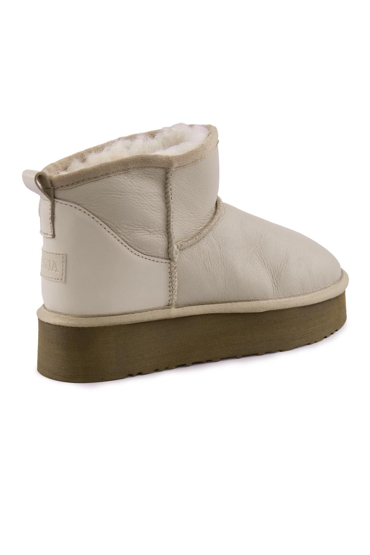 Yüksek Taban Deri Bot 191303 Bej