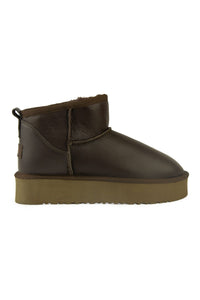 Platform Leather Boots 191303 Brown