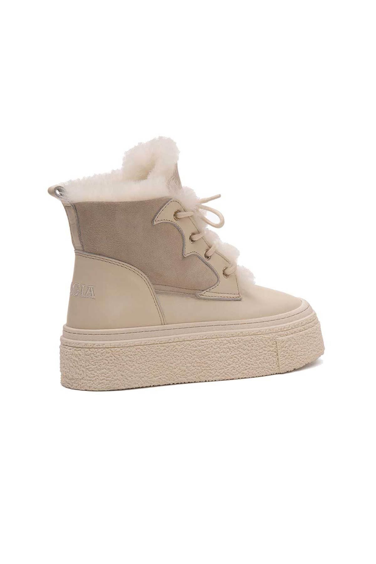 Yüksek Taban Kadın Sneaker 191351 Bej