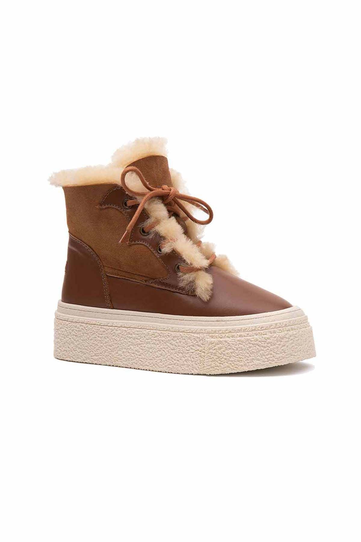 Yüksek Taban Kadın Sneaker 191351 Taba
