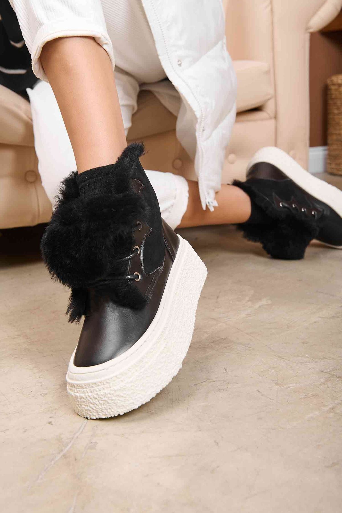 Yüksek Taban Kadın Sneaker 191351 Siyah
