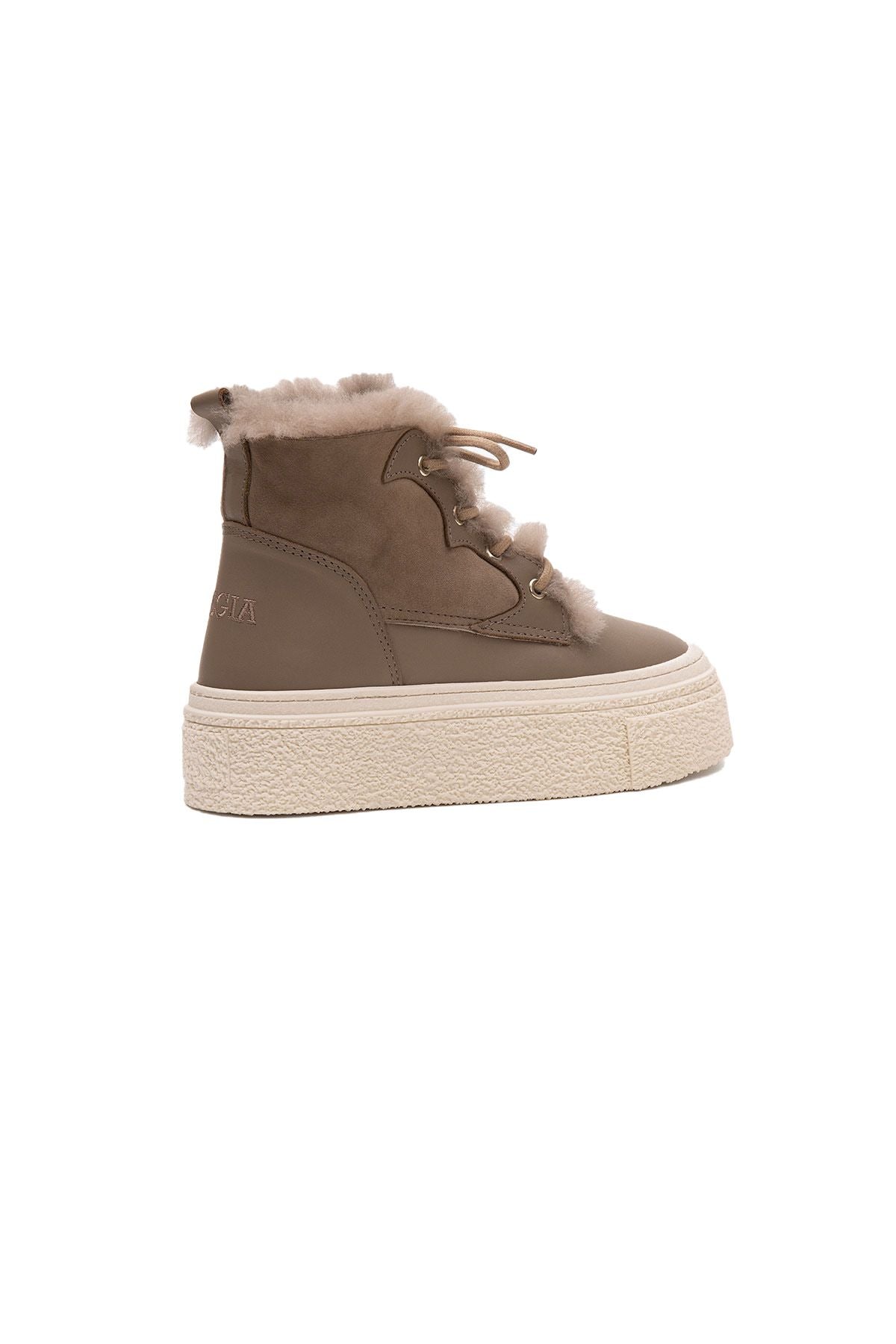Yüksek Taban Kadın Sneaker 191351 Vizon