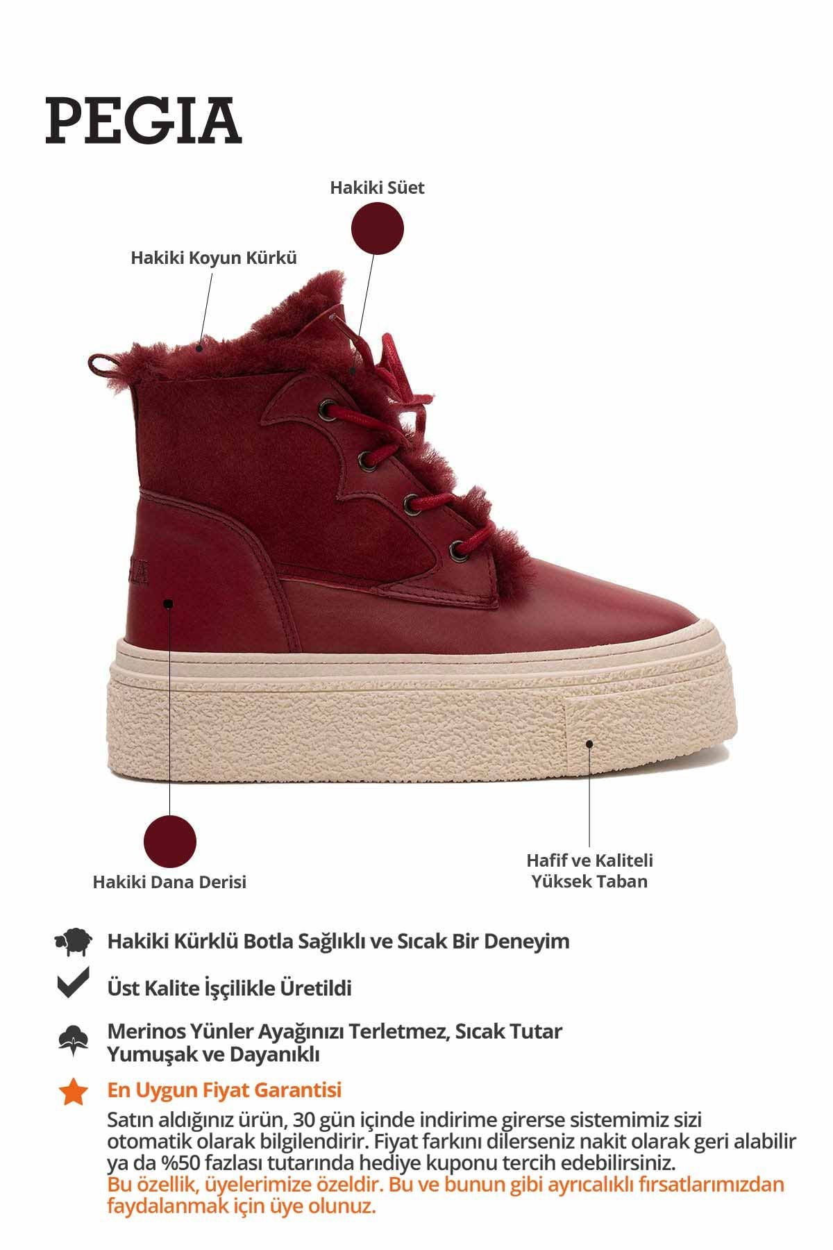 Yüksek Taban Kadın Sneaker 191351 Bordo