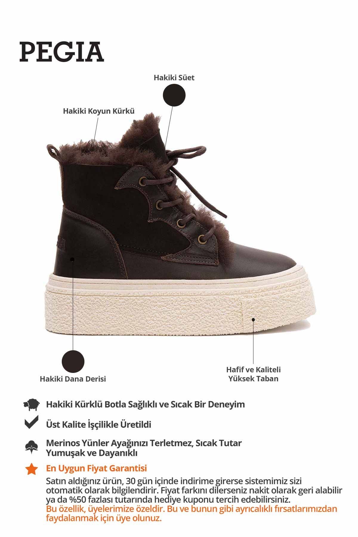 Yüksek Taban Kadın Sneaker 191351 Kahve