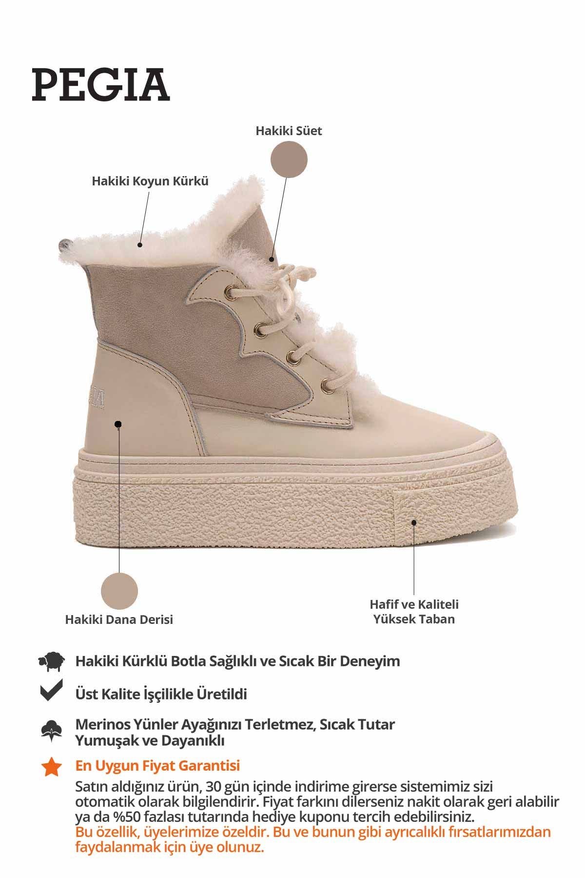 Yüksek Taban Kadın Sneaker 191351 Bej